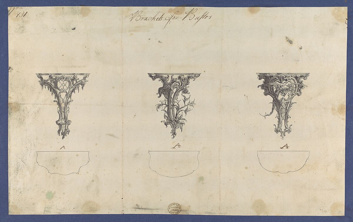 Chippendale Drawings, Vol. I, Thomas Chippendale (British, baptised Otley, West Yorkshire 1718–1779 London), Pen and black ink, brush and gray wash