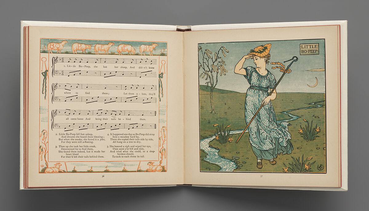 The Baby's Opera, A Book of Old Rhymes with New Dresses... the Music by the Earliest Masters, Walter Crane (British, Liverpool 1845–1915 Horsham), Illustrations: wood engraving, printed in color