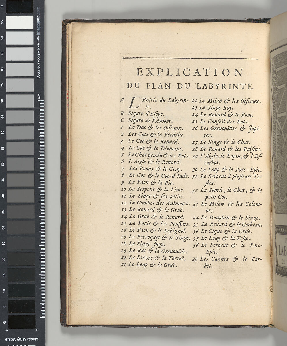 Labyrinte de Versailles, Written by Isaac de Benserade, Etching