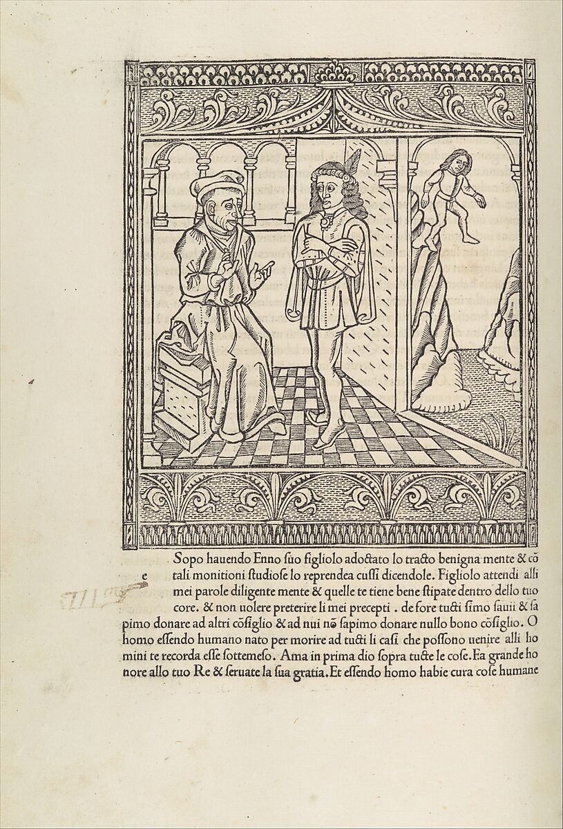 Vita et Fabulae (Aesop), Aesop (Greek, ca. 620–560 BCE), Printed book with metalcut or woodcut illustrations, bound in green, with gilt edges