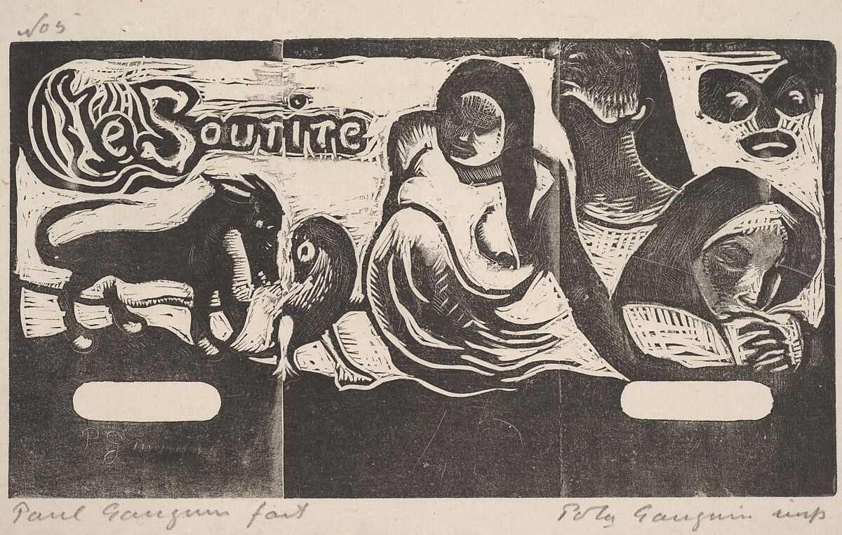 Le Sourire, Paul Gauguin (French, Paris 1848–1903 Atuona, Hiva Oa, Marquesas Islands), Woodcut on china paper 