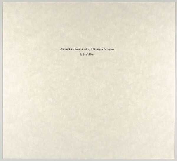 Soft Edge-Hard Edge, Josef Albers (American (born Germany), Bottrop 1888–1976 New Haven, Connecticut), Screenprint