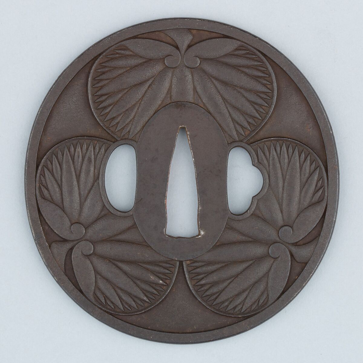 Sword Guard (Tsuba), Iron, copper, Japanese