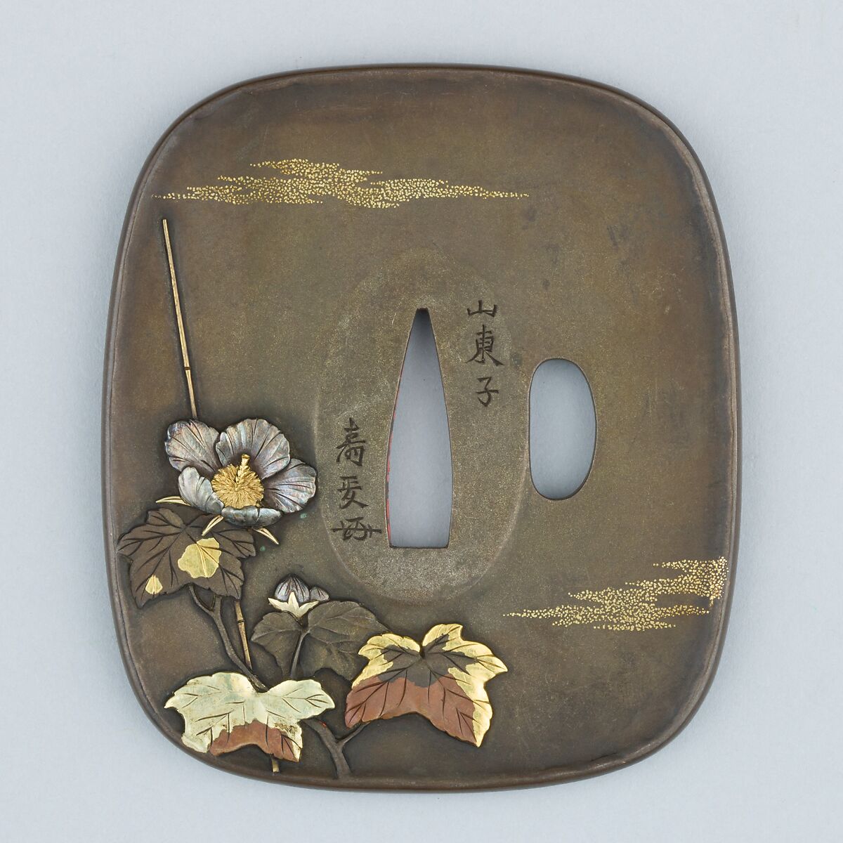 Sword Guard (Tsuba), Copper-silver alloy (shibuichi), gold, silver, copper-gold alloy (shakudō), copper, Japanese