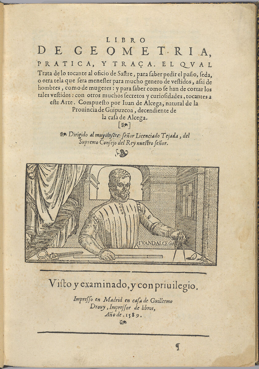 Libro de Geometría, Práctica y Traça, Juan de Alcega (Spanish, born Guipúzcoa), plates: woodcut