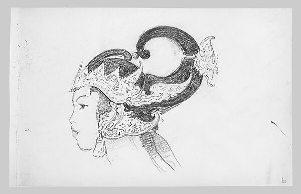 Head of a Javanese Dancer in Profile (from Sketchbook of Javanese Dancers), John Singer Sargent (American, Florence 1856–1925 London), Graphite on off-white wove paper, American