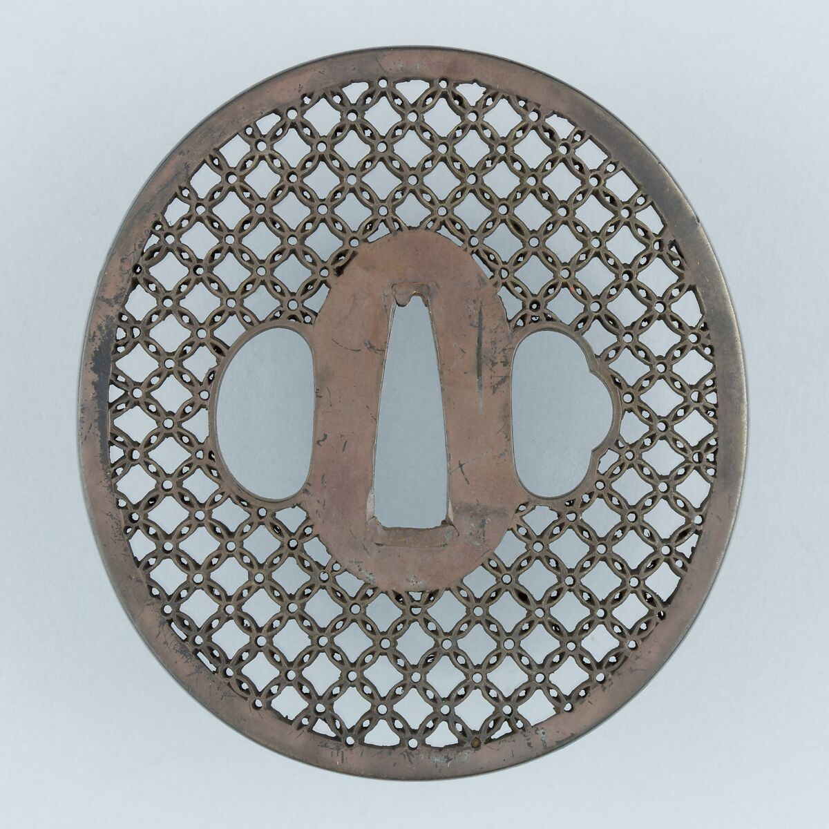 Sword Guard (Tsuba), Copper-silver alloy (shibuichi), copper, Japanese