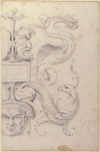 Drawing of a Grotesque after a 16th-century Decorative Relief