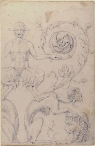 Drawing of a Grotesque after a 16th-century Decorative Relief.