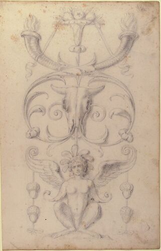 Drawing of a Grotesque after a 16th-century Decorative Relief.