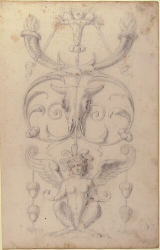 Drawing of a Grotesque after a 16th-century Decorative Relief