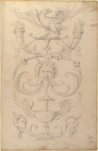 Drawing of a Grotesque after a 16th-century Decorative Relief.