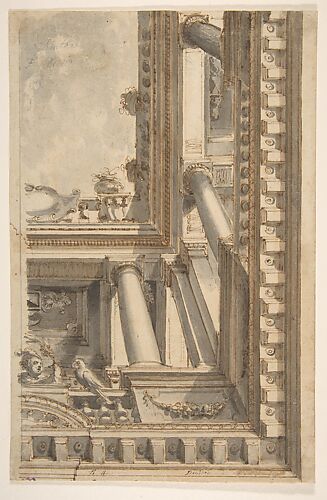 Design for a Trompe L'Oeil Ceiling with a Loggia