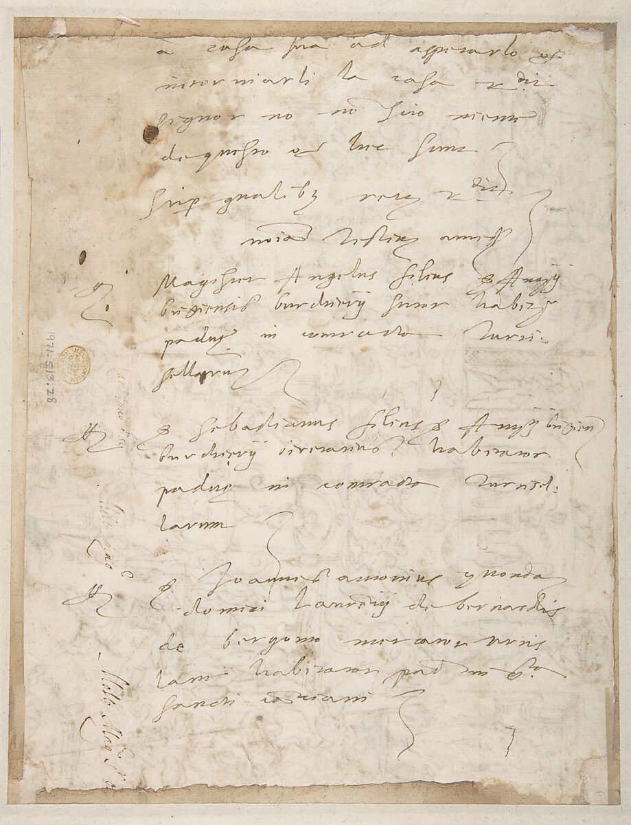 Sketches of Grotesques, Giovanni Antonio Dosio (Italian, Florence/S. Gimignano 1533–1609 Rome/Naples), Pen and brown ink