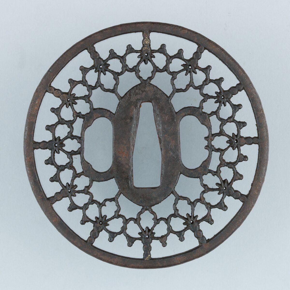Sword Guard (Tsuba), Iron, copper, Japanese