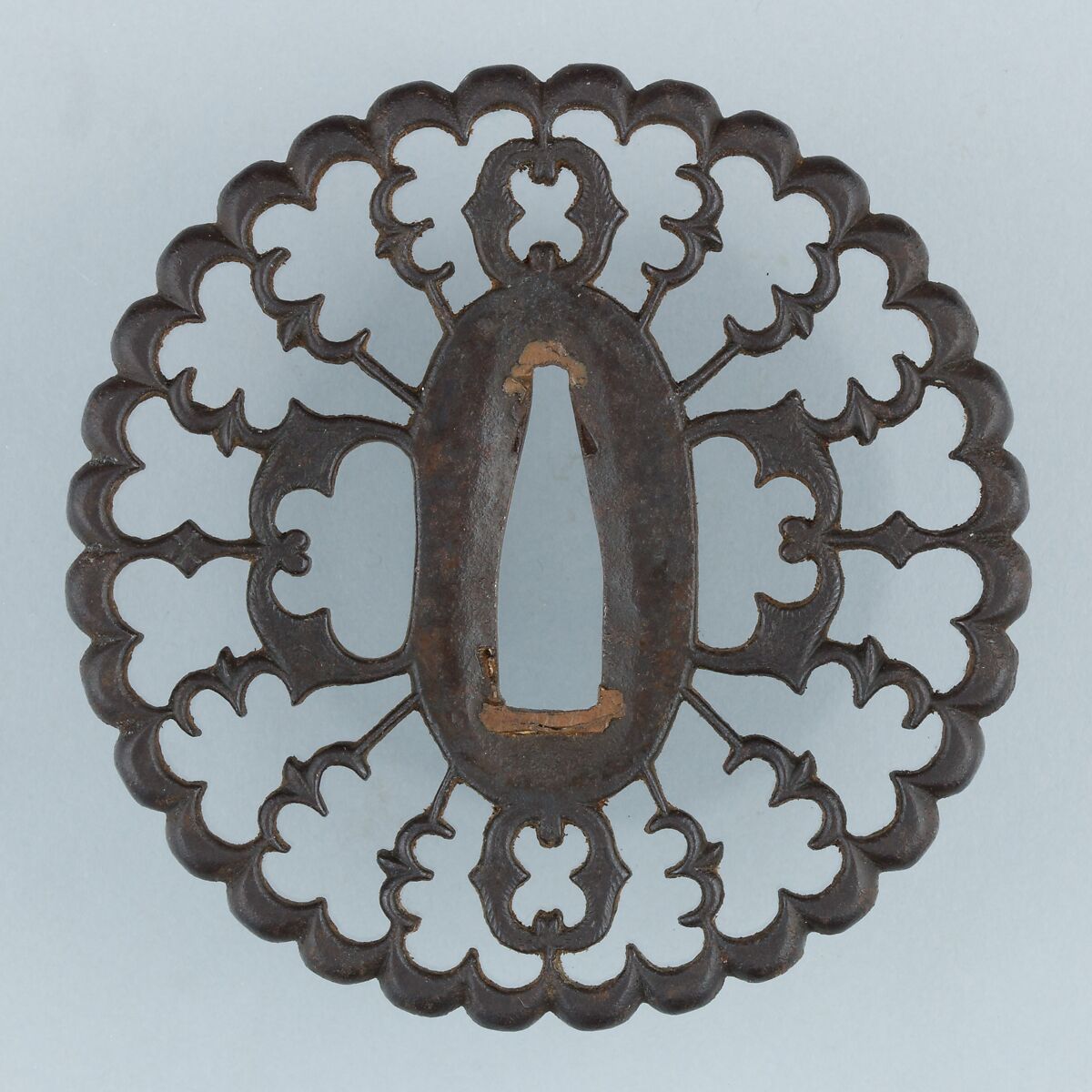Sword Guard (Tsuba), Iron, copper, Japanese
