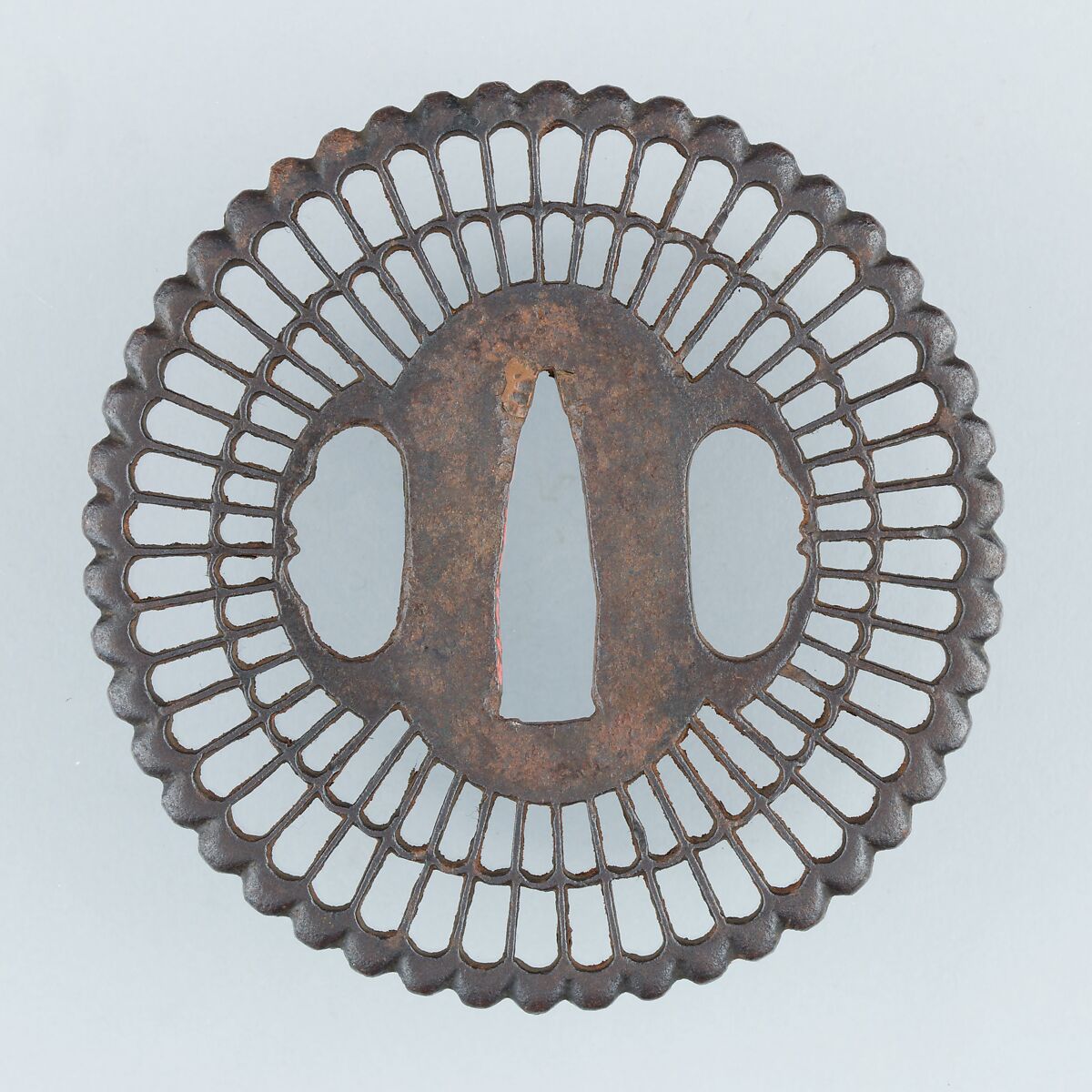 Sword Guard (Tsuba), Iron, copper, Japanese