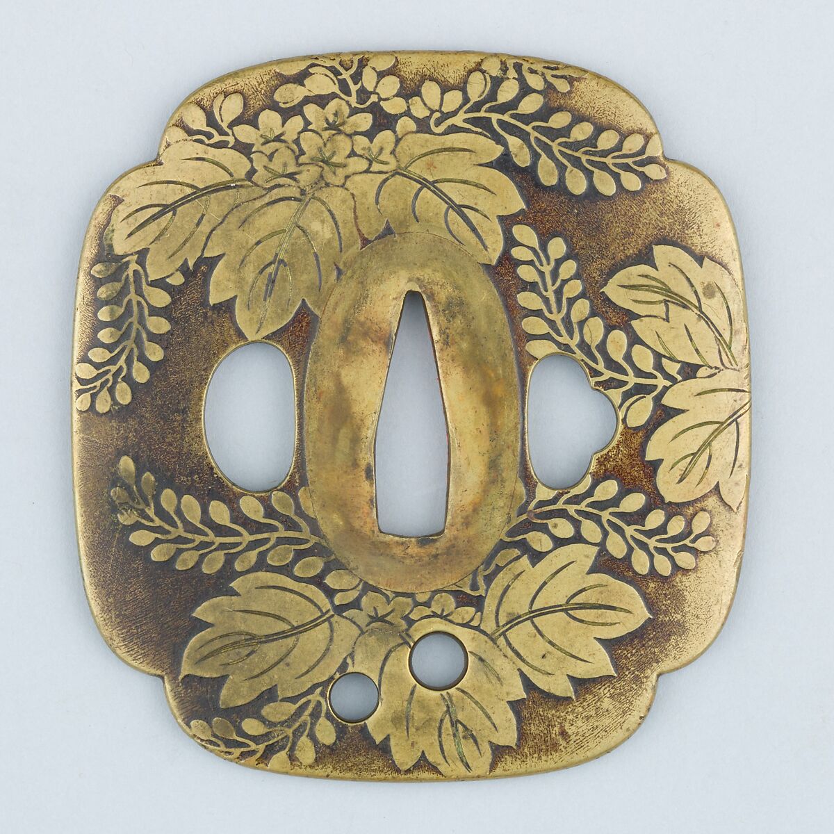 Sword Guard (Tsuba), Copper alloy (sentoku), copper, Japanese