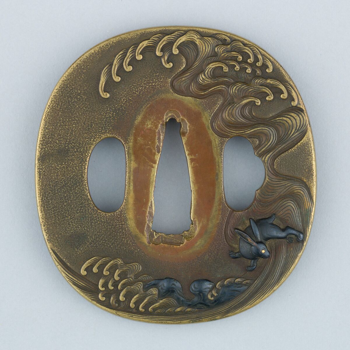 Sword Guard (Tsuba), Copper alloy (sentoku), copper, Japanese 
