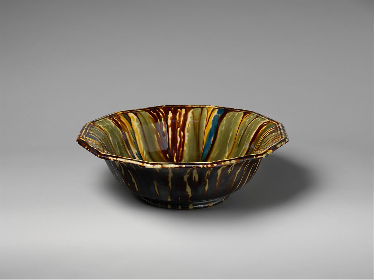 Basin, Lyman, Fenton &amp; Co. (1849–52), Mottled brown earthenware, American 