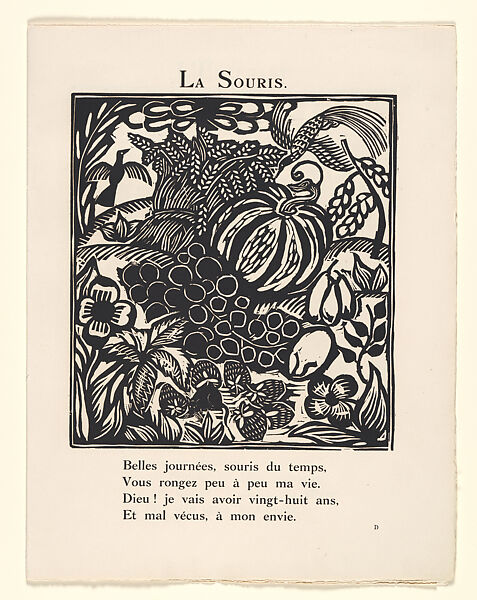 Le Bestiaire ou Cortège d'Orphée, Written by Guillaume Apollinaire (French, Rome 1880–1918 Paris), Wood engravings
