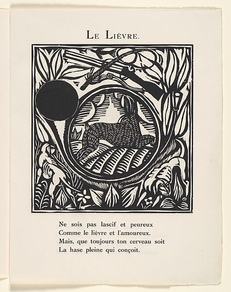 Le Bestiaire ou Cortège d'Orphée, Written by Guillaume Apollinaire (French, Rome 1880–1918 Paris), Wood engravings