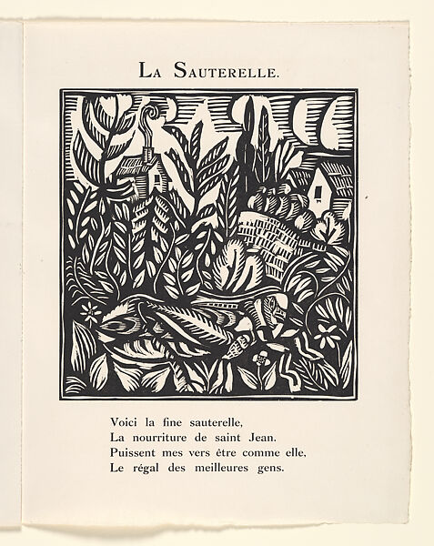 Le Bestiaire ou Cortège d'Orphée, Written by Guillaume Apollinaire (French, Rome 1880–1918 Paris), Wood engravings