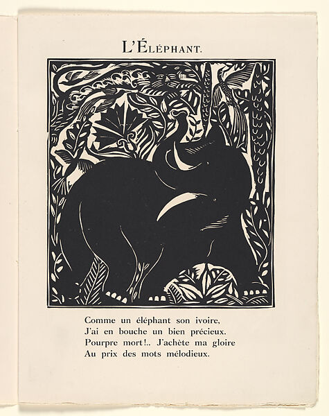 Le Bestiaire ou Cortège d'Orphée, Written by Guillaume Apollinaire (French, Rome 1880–1918 Paris), Wood engravings