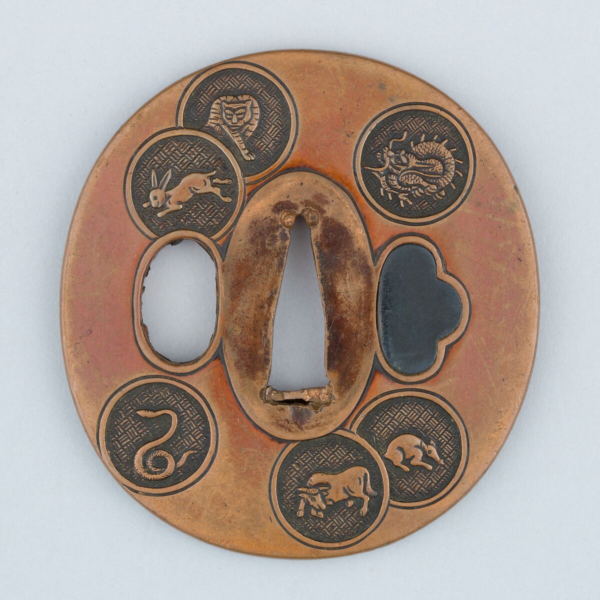 Sword Guard (Tsuba), Copper, Japanese