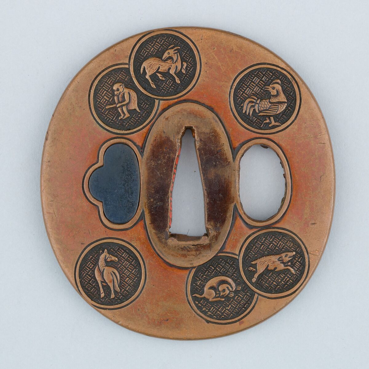 Sword Guard (Tsuba), Copper, Japanese 