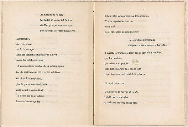 Urbe: super-poema bolchevique en 5 cantos (Urbe: Bolshevik Super-poem in 5 Parts), Manuel Maples Arce (Mexican, Papantla 1898–1980 Mexico City), Woodcut illustrations