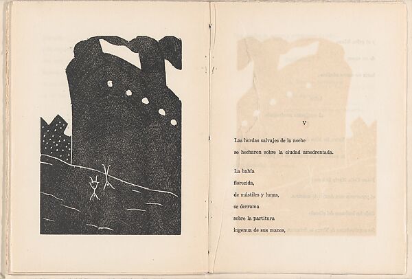 Urbe: super-poema bolchevique en 5 cantos (Urbe: Bolshevik Super-poem in 5 Parts), Manuel Maples Arce (Mexican, Papantla 1898–1980 Mexico City), Woodcut illustrations