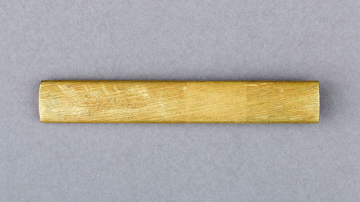 Knife Handle (Kozuka), Copper-gold alloy (shakudō), gold, Japanese