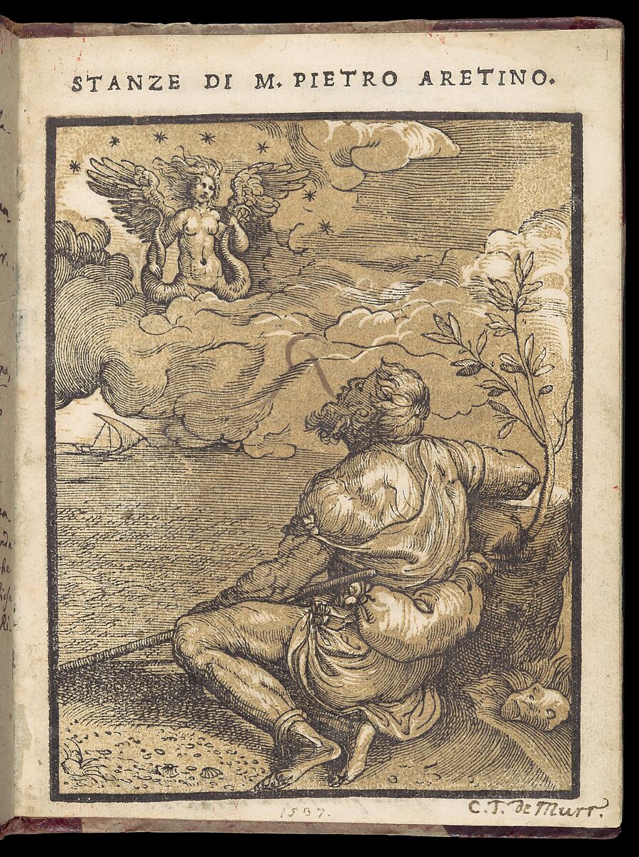 Stanze di M. Pietro Aretino, Pietro Aretino (Italian, 1492–1556), Printed book with woodcut illustrations 