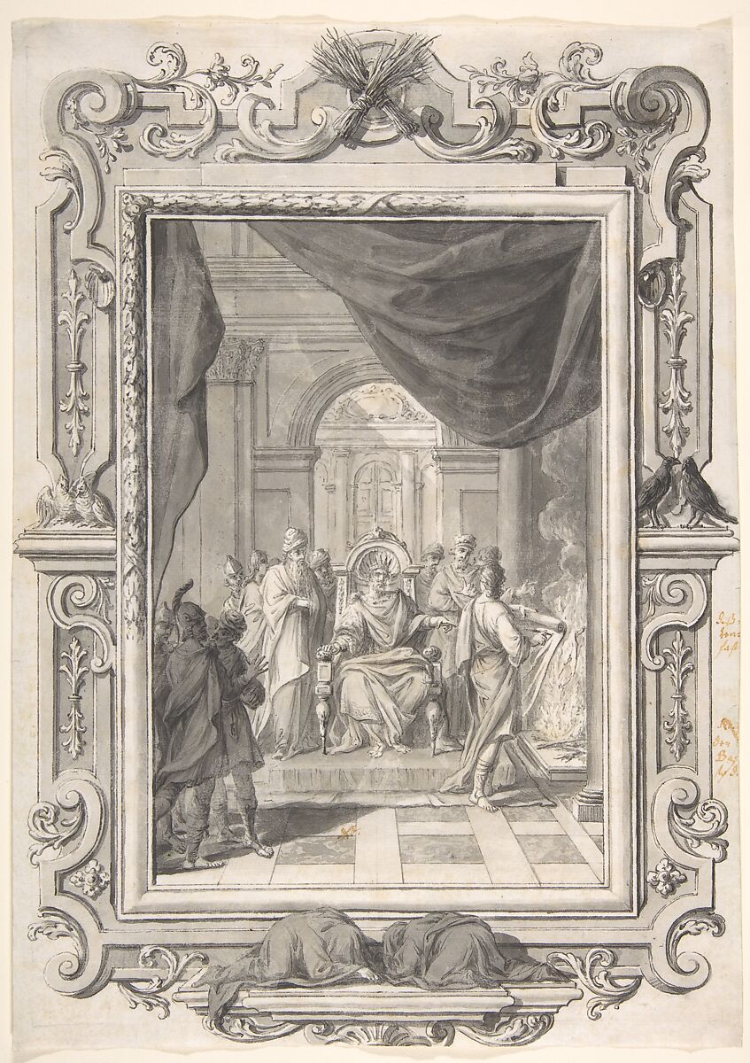 A Scene of Judgment, Johann Melchior Füssli (Swiss, Zurich 1677–1736 Zurich), Pen and black ink,  touches of brown ink, and gray wash 