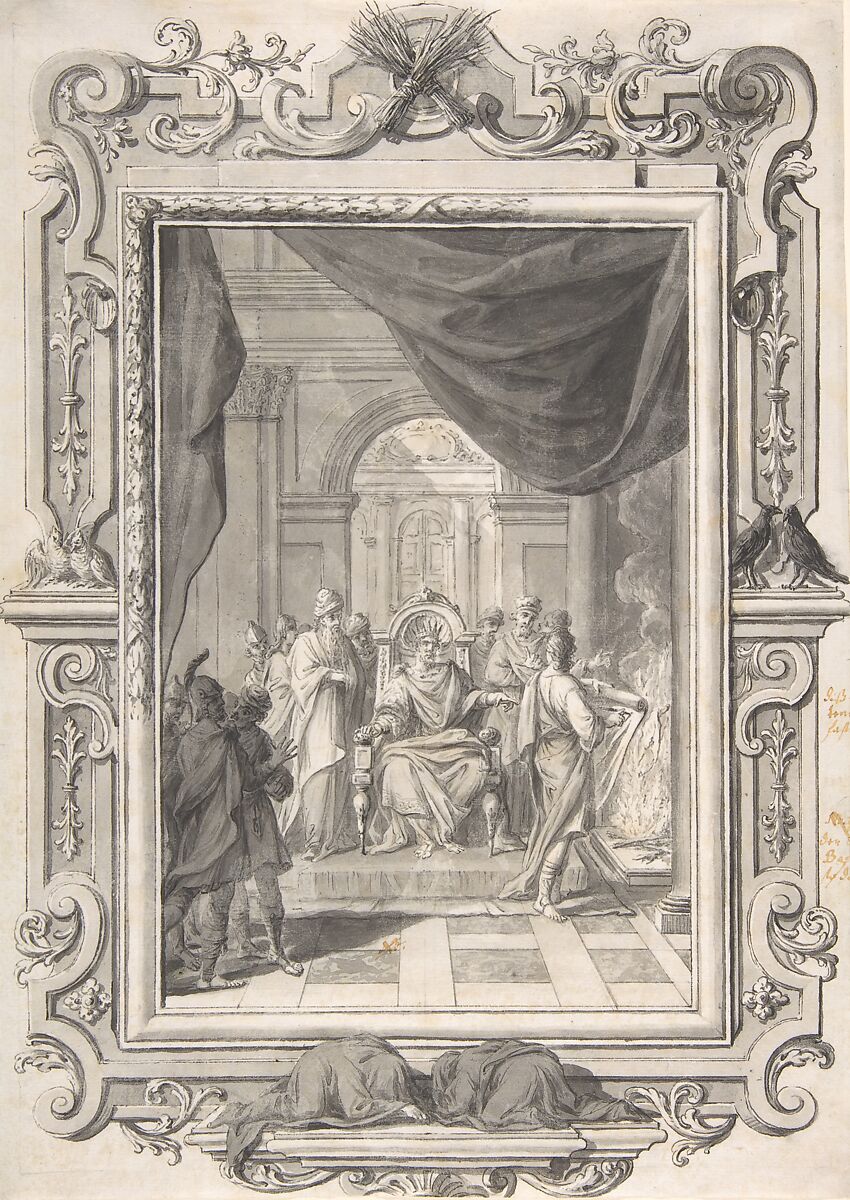 A Scene of Judgment, Johann Melchior Füssli (Swiss, Zurich 1677–1736 Zurich), Pen and black ink,  touches of brown ink, and gray wash