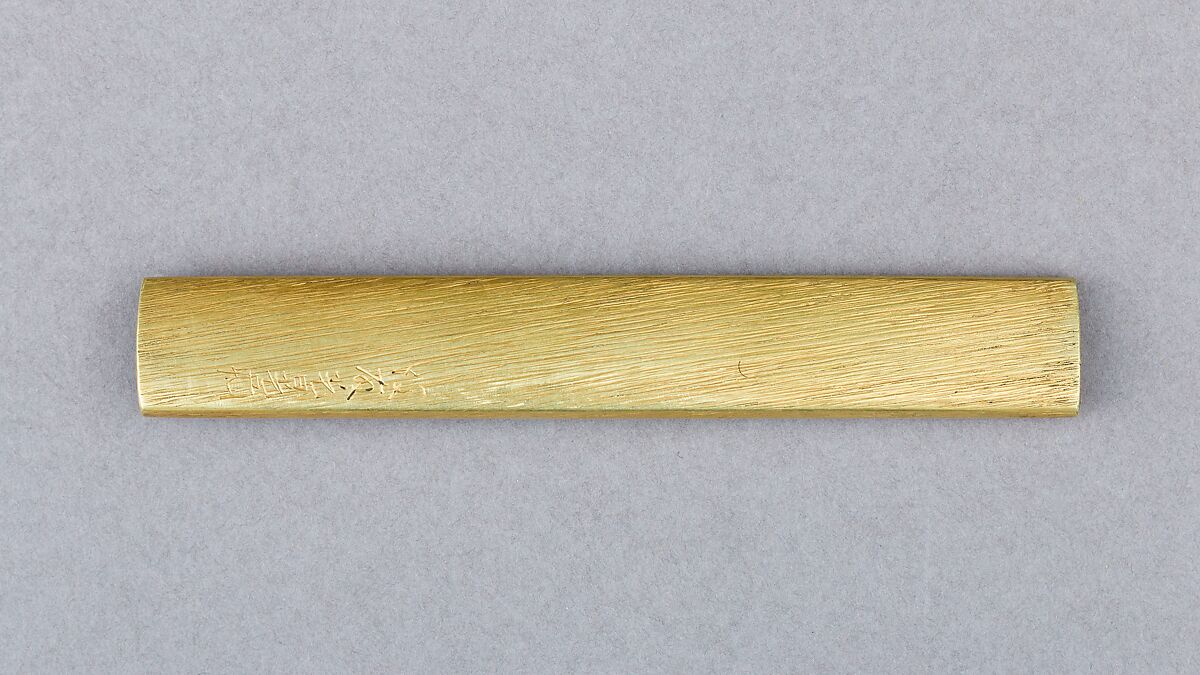 Knife Handle (Kozuka), Copper-gold alloy (shakudō), gold, Japanese