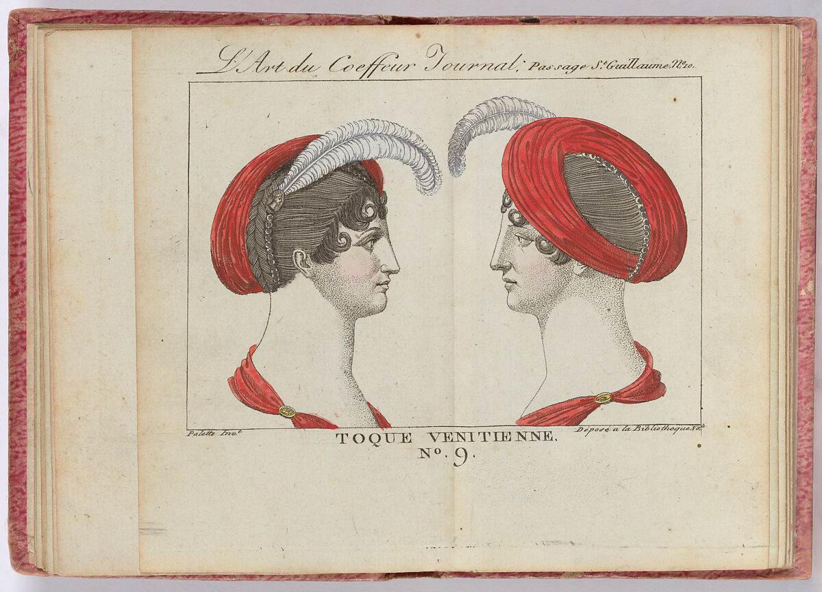 L'Art de Coeffure, Journal, J. N. Palette  French, plates: hand colored engraving