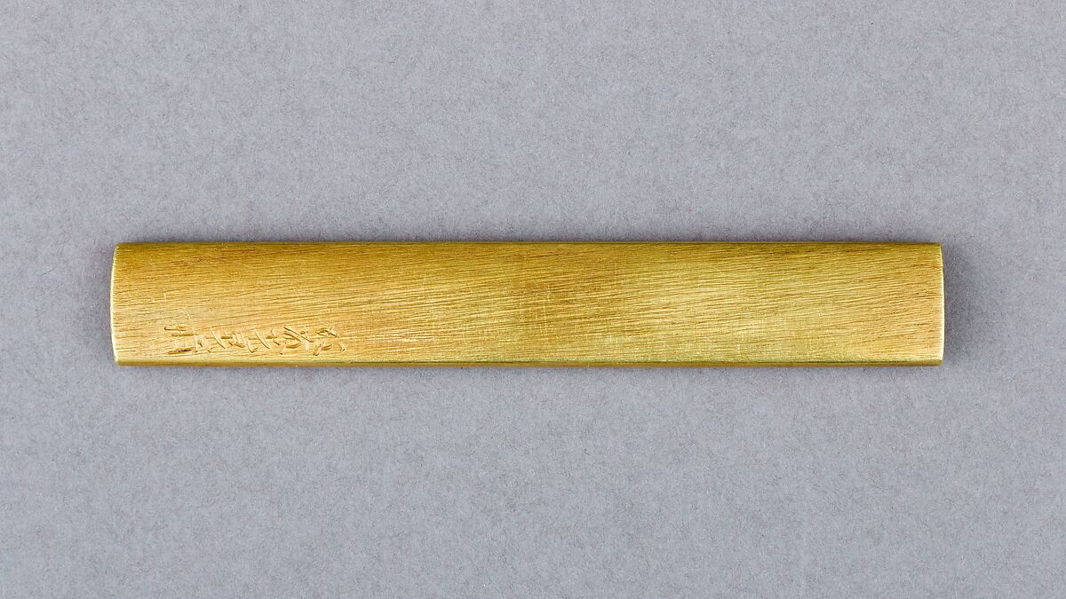 Knife Handle (Kozuka), Copper-gold alloy (shakudō), gold, Japanese