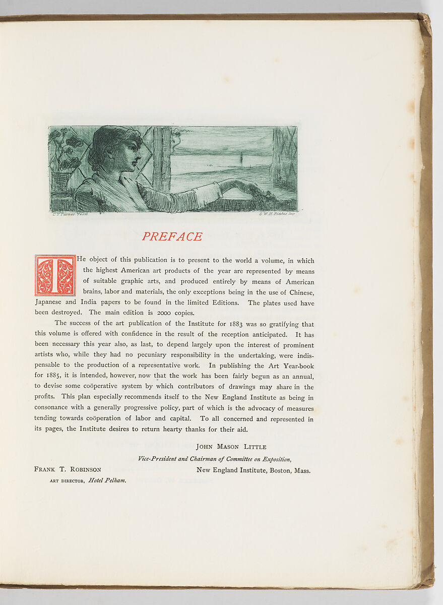 Art Year Book 1884, New England Institute (Boston, Massachusetts), Illustrations: lithographs, etchings, commercial color process prints 