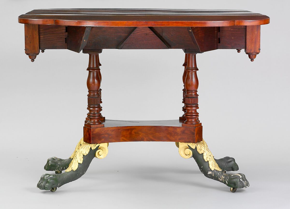 Drop-leaf Table, Michael Allison (1773–1855), Mahogany, white pine, ash, American 