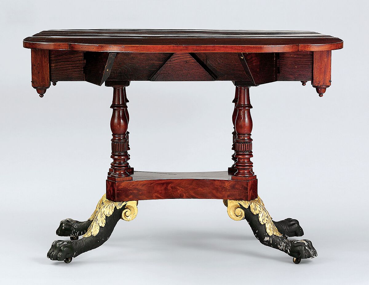 Drop-leaf Table, Michael Allison (1773–1855), Mahogany, white pine, ash, American