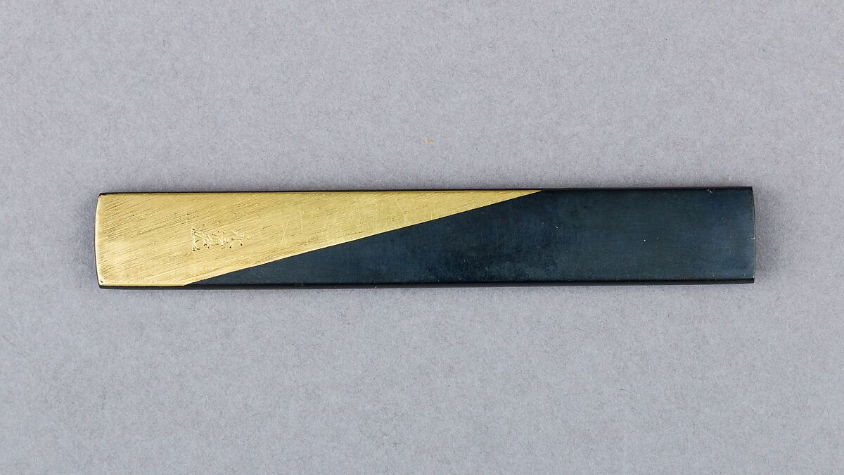 Knife Handle (Kozuka), Copper-gold alloy (shakudō), gold, silver, Japanese