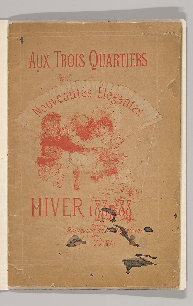 Aux Trois Quartiers, Nouveautés Élégantes, Hiver 1887–88, Lithograph and wood engraving 