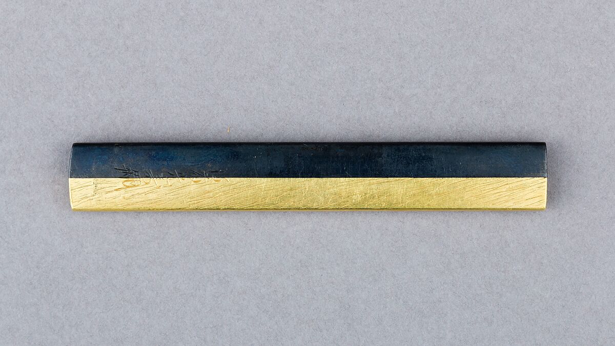 Knife Handle (Kozuka), Copper-gold alloy (shakudō), gold, silver, Japanese