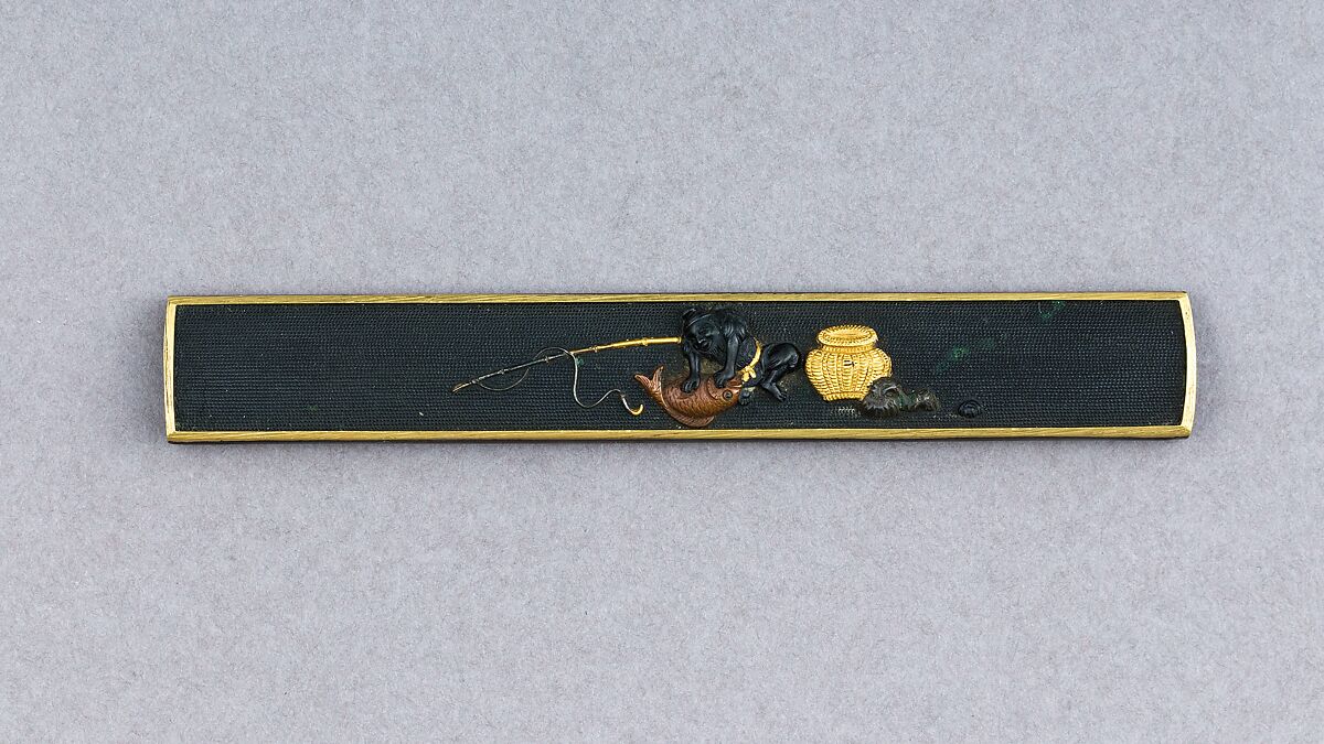 Knife Handle (Kozuka), Copper-gold alloy (shakudō), copper-silver alloy (shibuichi)gold, copper, Japanese 
