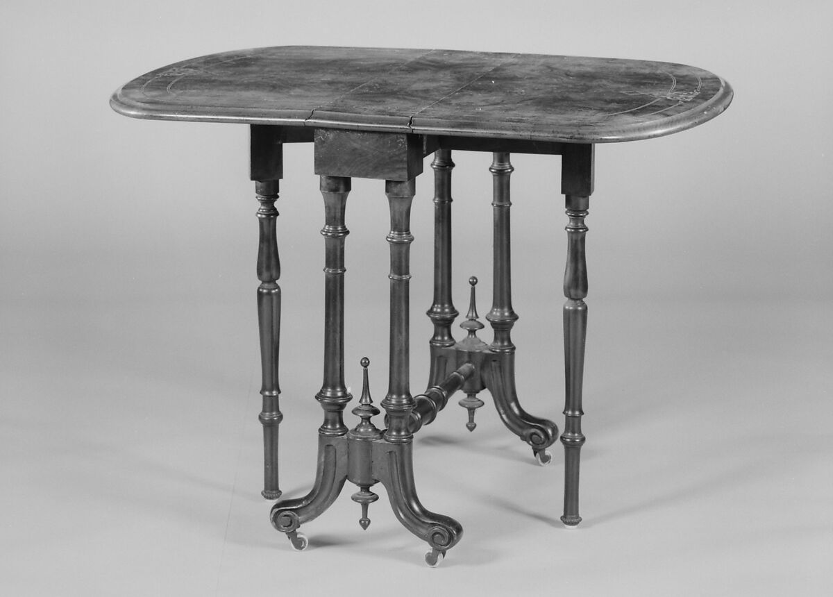 Drop-leaf Table, Attributed to Herter Brothers (German, active New York, 1864–1906), Wood, American 