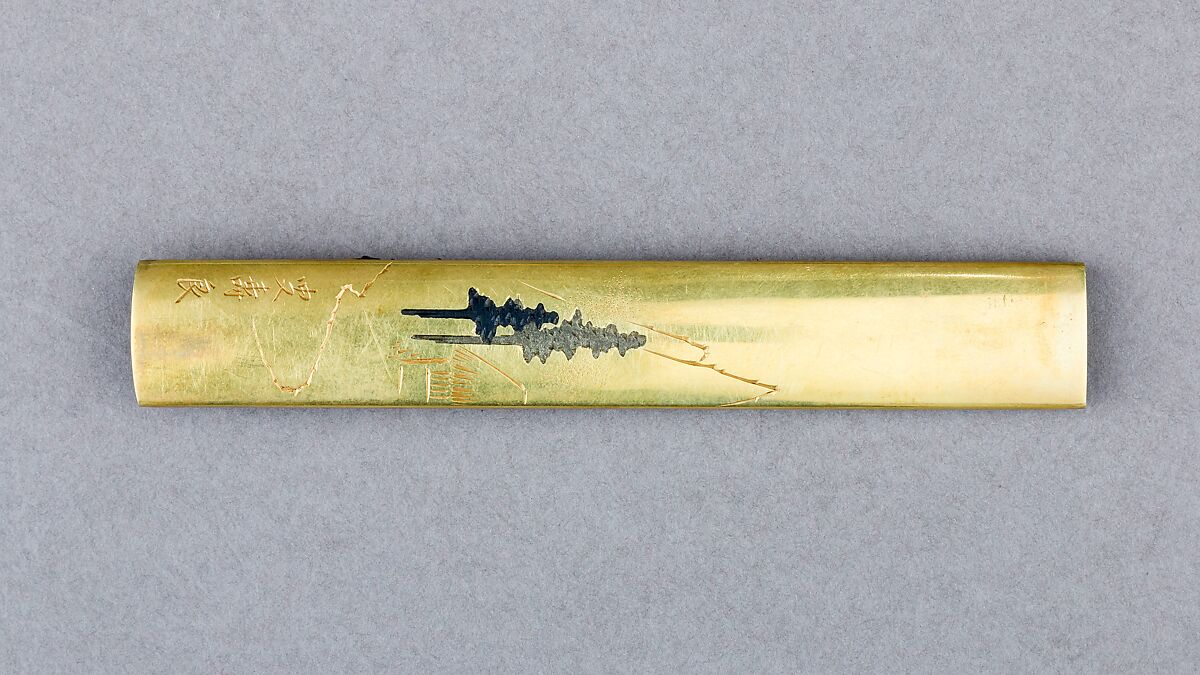 Knife Handle (Kozuka), Copper-gold alloy (shakudō), copper, gold, copper-silver alloy (shibuichi), Japanese