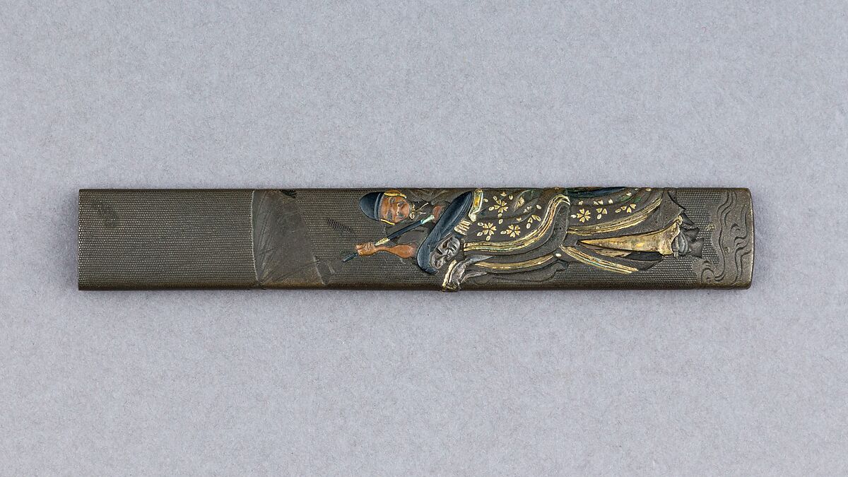 Knife Handle (Kozuka), Copper-silver alloy (shibuichi), copper-gold alloy (shakudō), copper, silver, gold, Japanese 