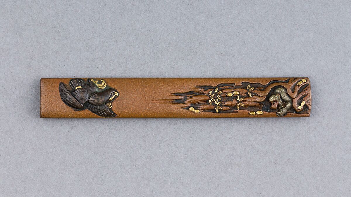Knife Handle (Kozuka), Copper, copper-silver alloy (shibuichi), gold, silver, copper-gold alloy (shakudō), Japanese 